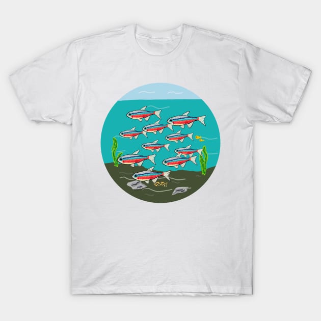 Neon Tetra T-Shirt by Mark Ewbie